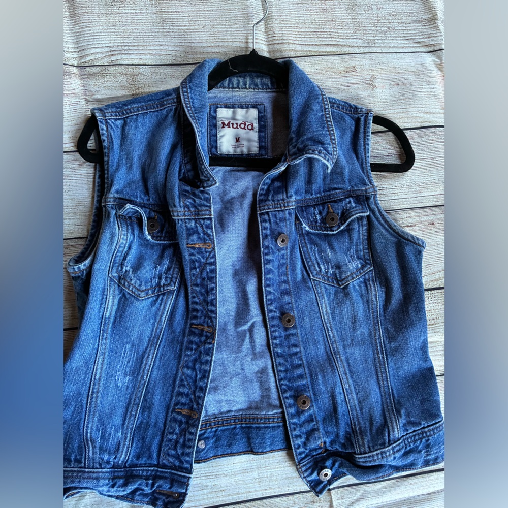 Size‎ Medium Mudd Blue Denim Vest for Womens